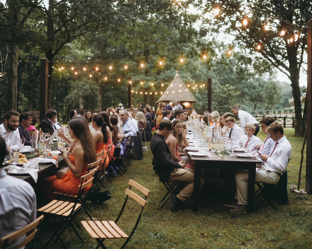 Reception dinner on private estate